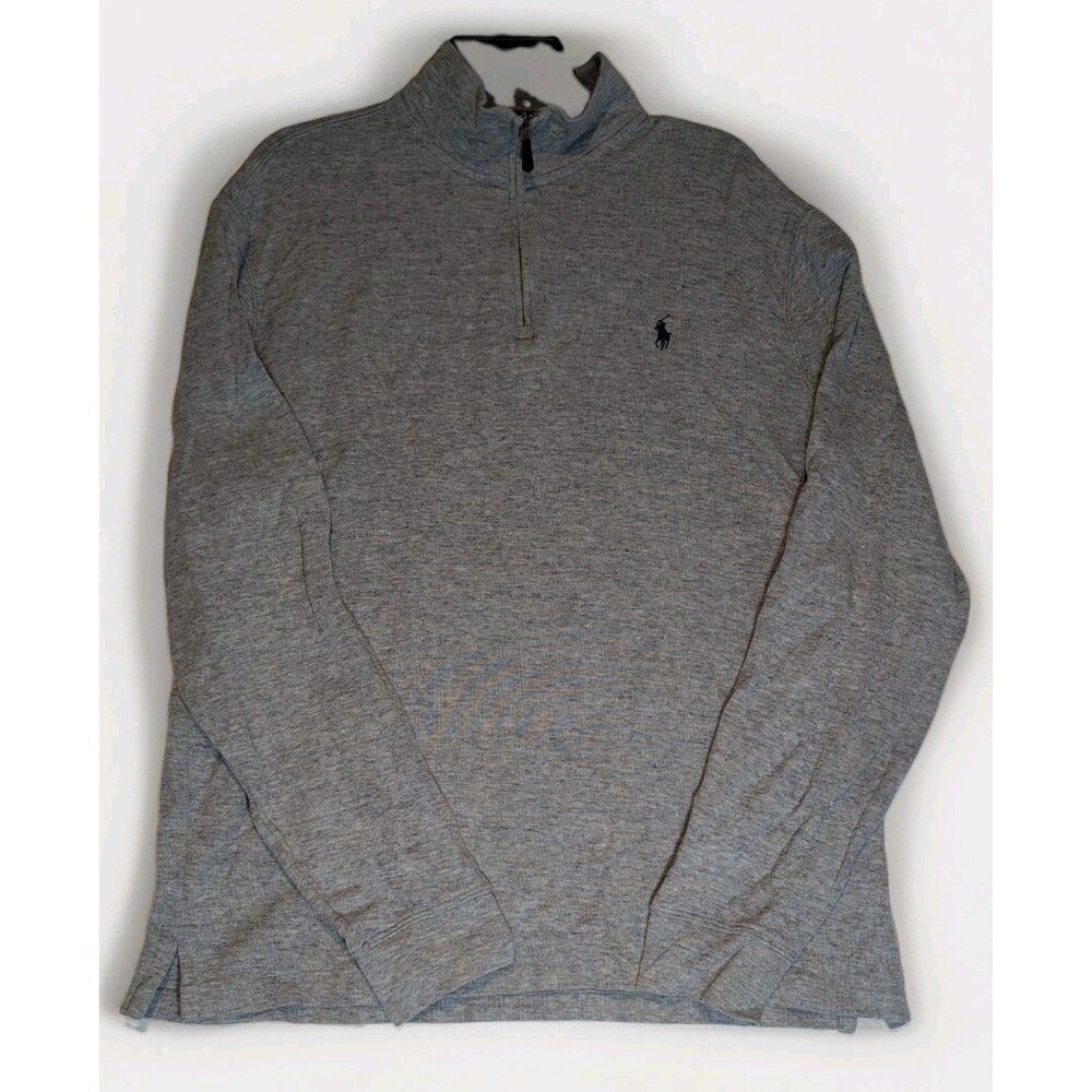 Polo Ralph Lauren Sweater Mens Large Gray 1/4 Zip